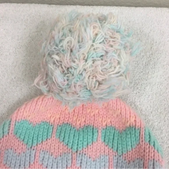 NWT NEW LoveShackFancy Hastings Heart Beanie PomPom Hat Pastel Fairy Cabincore NWT NEW LoveShackFancy Hastings Heart Beanie PomPom Hat  main image 2